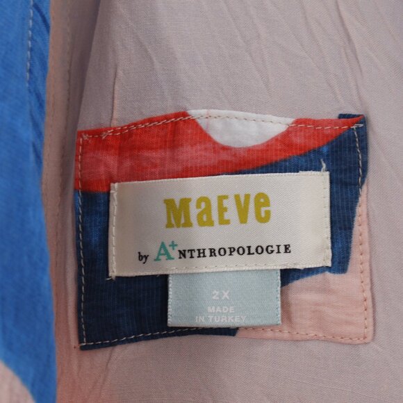 Maeve Anthropologie Halter Maxi Dress Womens 2X Summer Abstract Print Boho - Picture 4 of 12